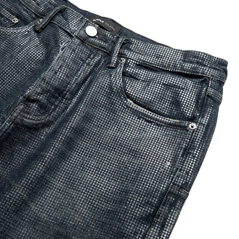 Purple Brand Low Rise Skinny Leg Tiled Overlay Jean - Dunkelindigo