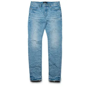 Purple Brand Low Rise Skinny Leg Vintage Abrasions Jeans - Hellindigo