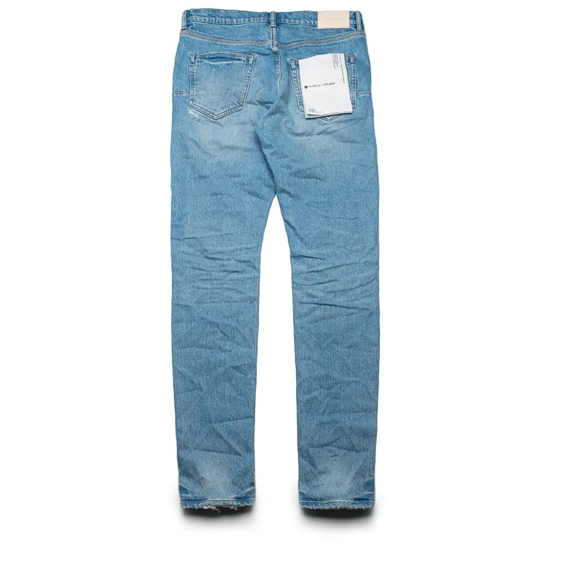 Purple Brand Low Rise Skinny Leg Vintage Abrasions Jeans - Hellindigo