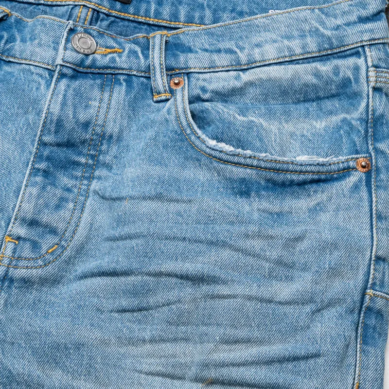 Purple Brand Low Rise Skinny Leg Vintage Abrasions Jeans - Hellindigo