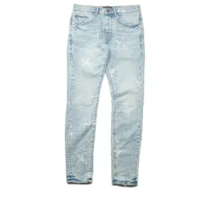 Purple Brand Low Rise Slim Leg Monogram Jeans - Hellindigo