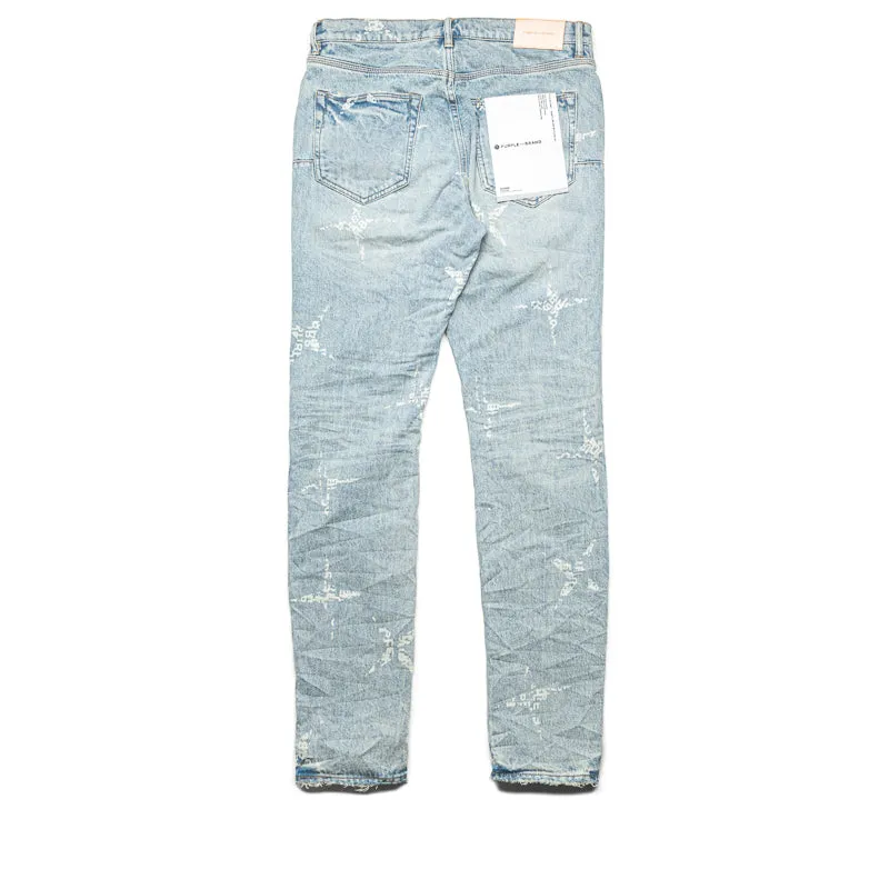 Purple Brand Low Rise Slim Leg Monogram Jeans - Hellindigo