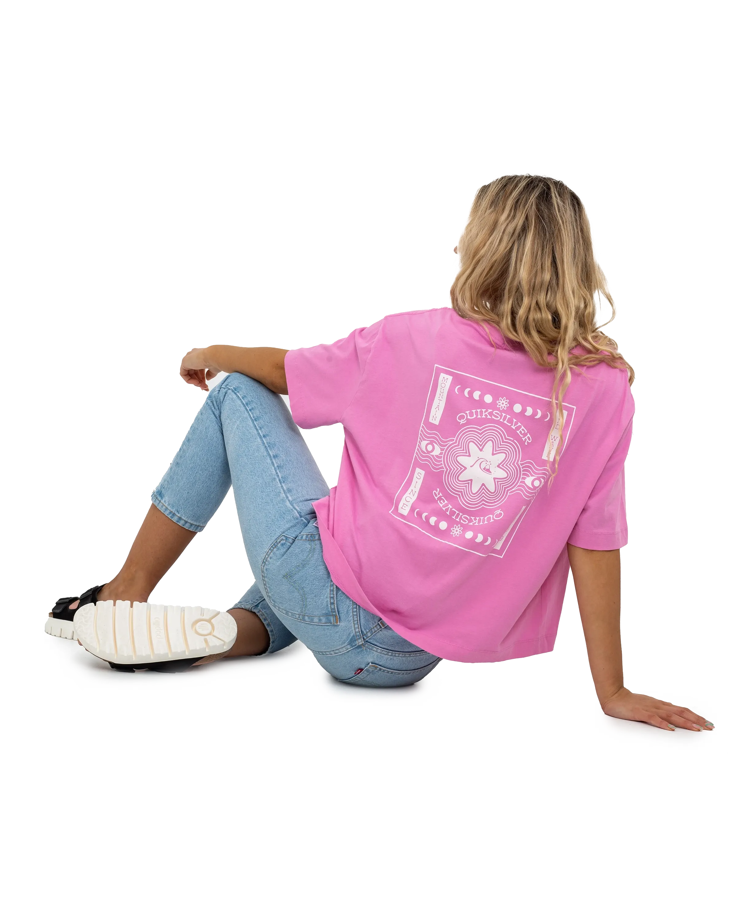 Quiksilver Clothing Das Boyf Crop T-Shirt in Mondlicht Mauve