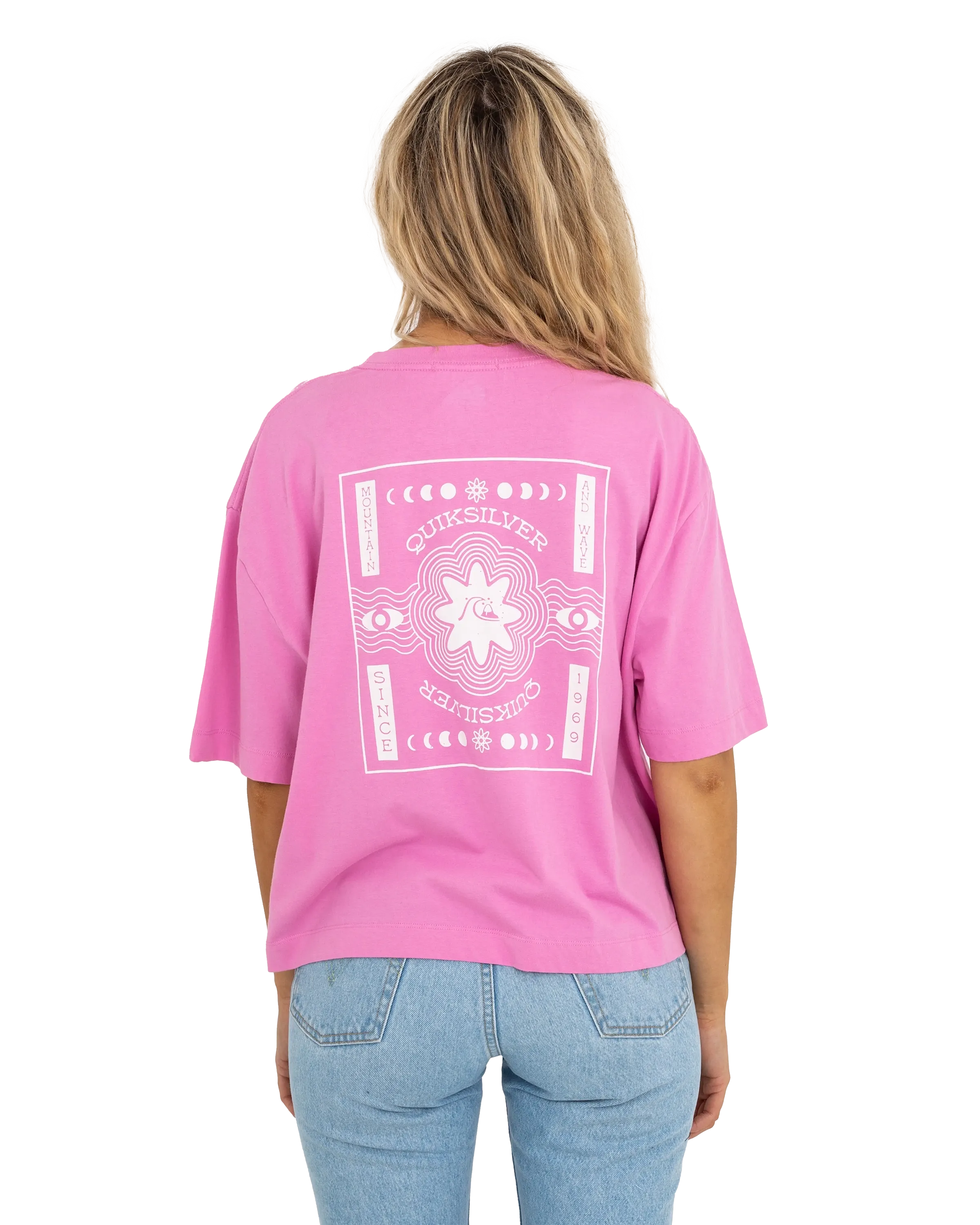 Quiksilver Clothing Das Boyf Crop T-Shirt in Mondlicht Mauve