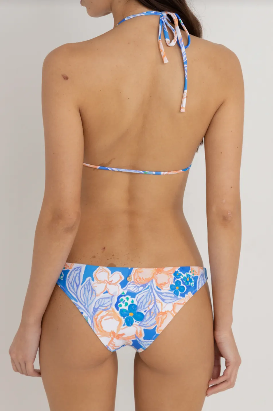 RHYTHM Paradise Blumenhaftes Low-Rise Cheeky Bikini-Unterteil - Blau
