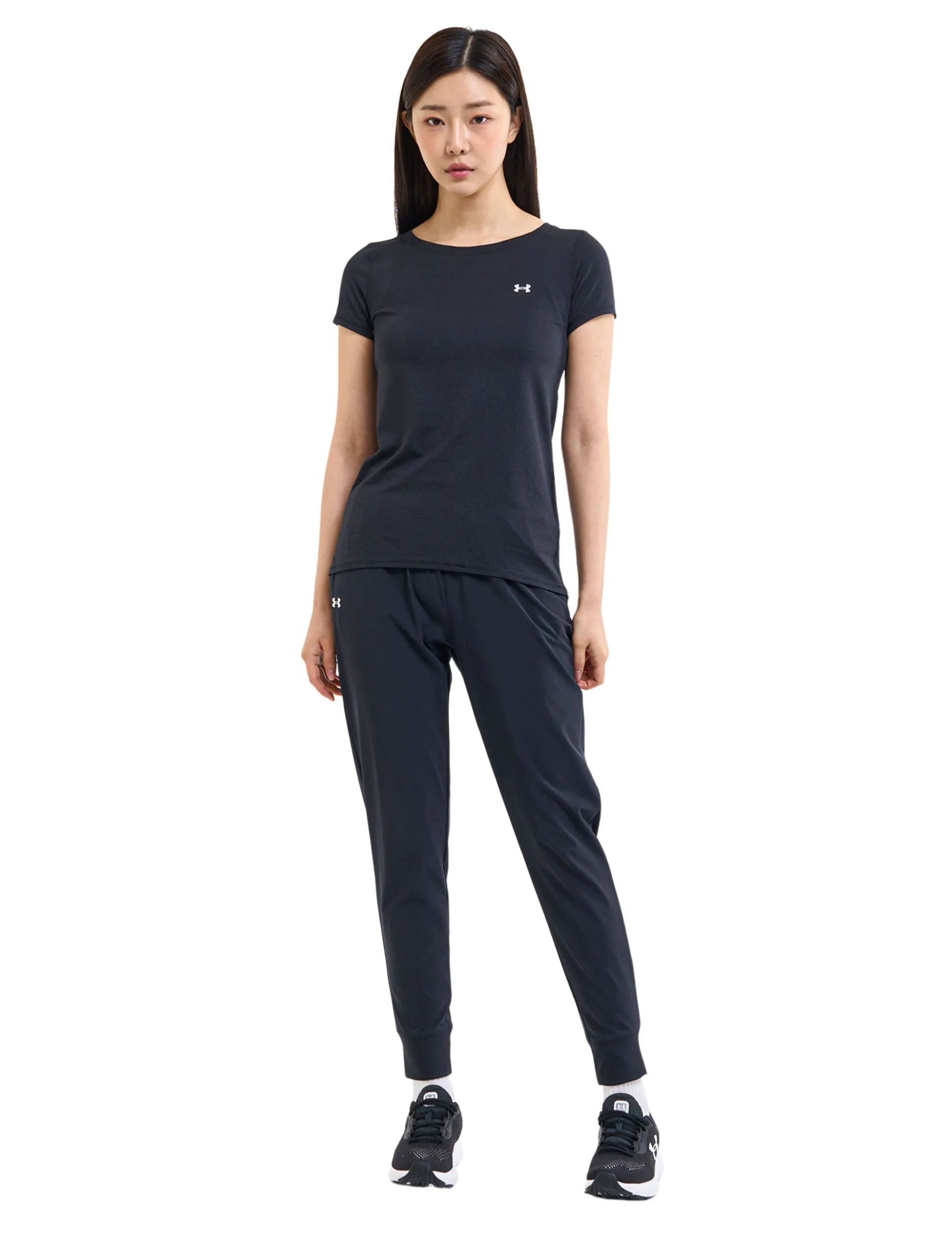 Rival High-Rise Gewebte Hose - Schwarz/Weiß Under Armour Kleidung