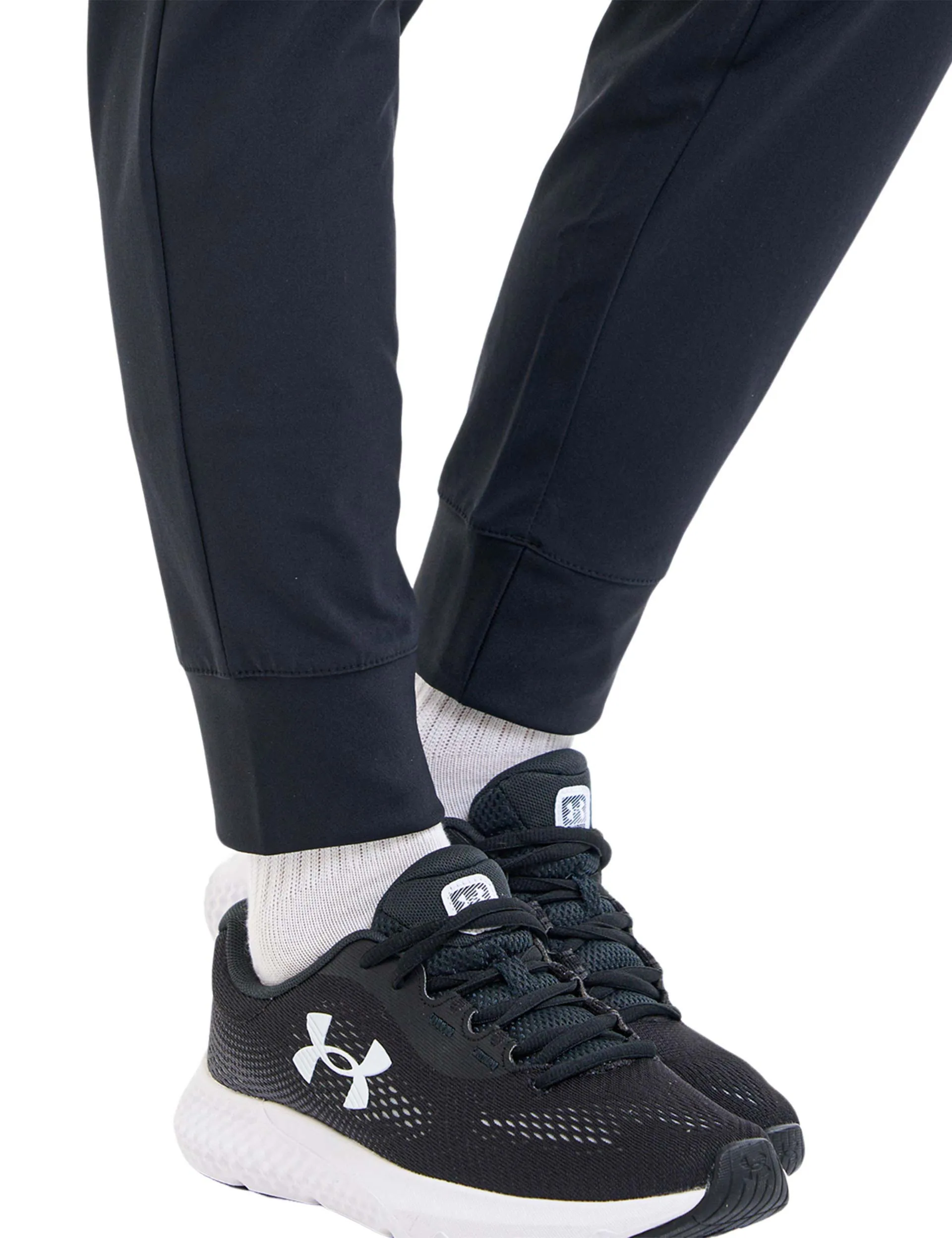 Rival High-Rise Gewebte Hose - Schwarz/Weiß Under Armour Kleidung