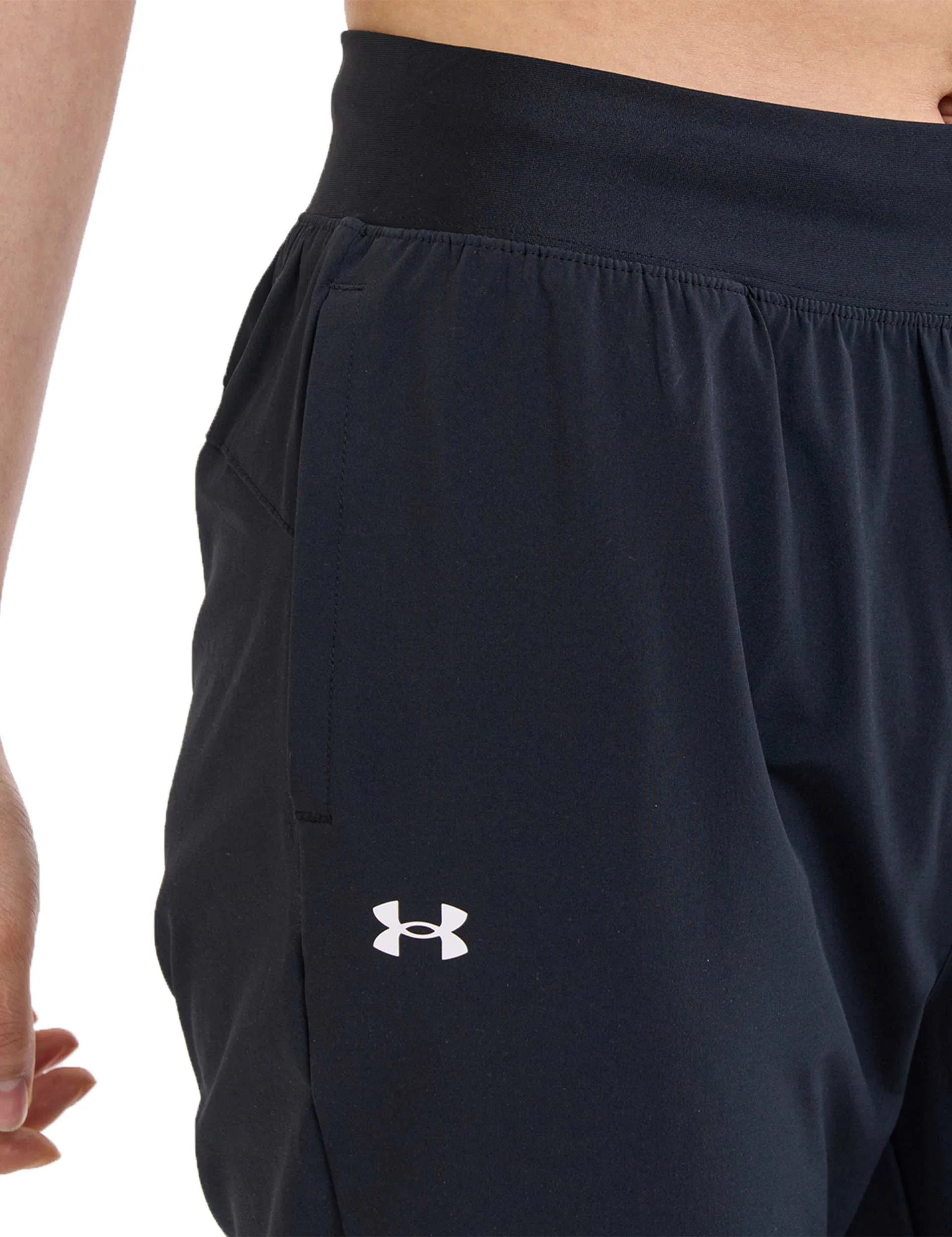 Rival High-Rise Gewebte Hose - Schwarz/Weiß Under Armour Kleidung