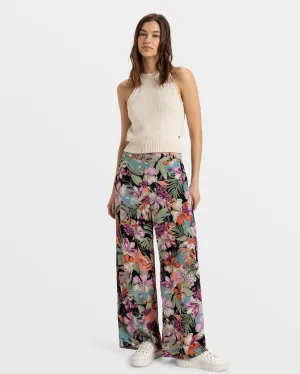 Roxy Midnight Avenue Crepe Hose-Phantom Moody Tropical