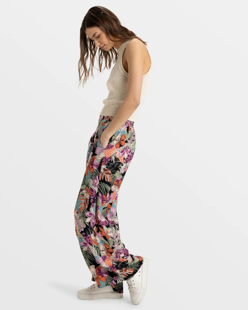 Roxy Midnight Avenue Crepe Hose-Phantom Moody Tropical