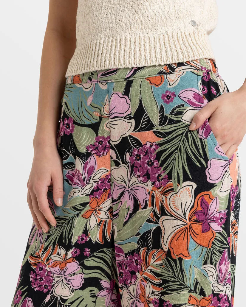 Roxy Midnight Avenue Crepe Hose-Phantom Moody Tropical