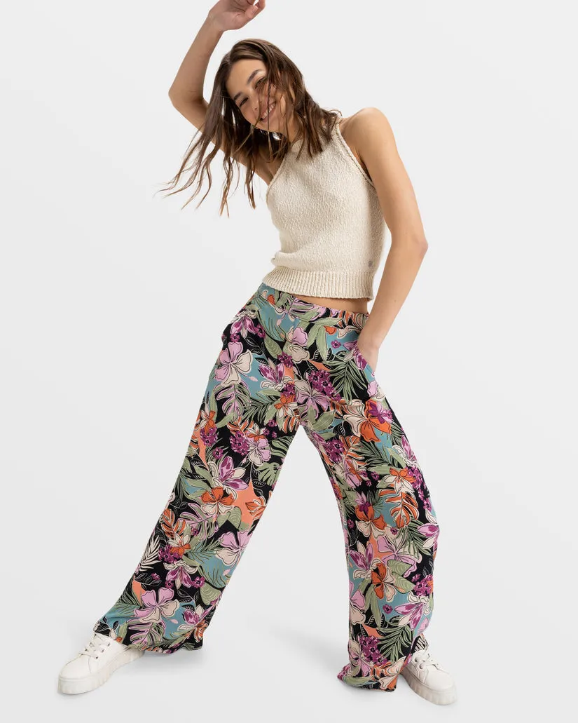 Roxy Midnight Avenue Crepe Hose-Phantom Moody Tropical