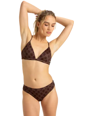 Roxy Pro The Snap Cheeky Bikini-Höschen in Schokoladenpflaume Polkabiscus