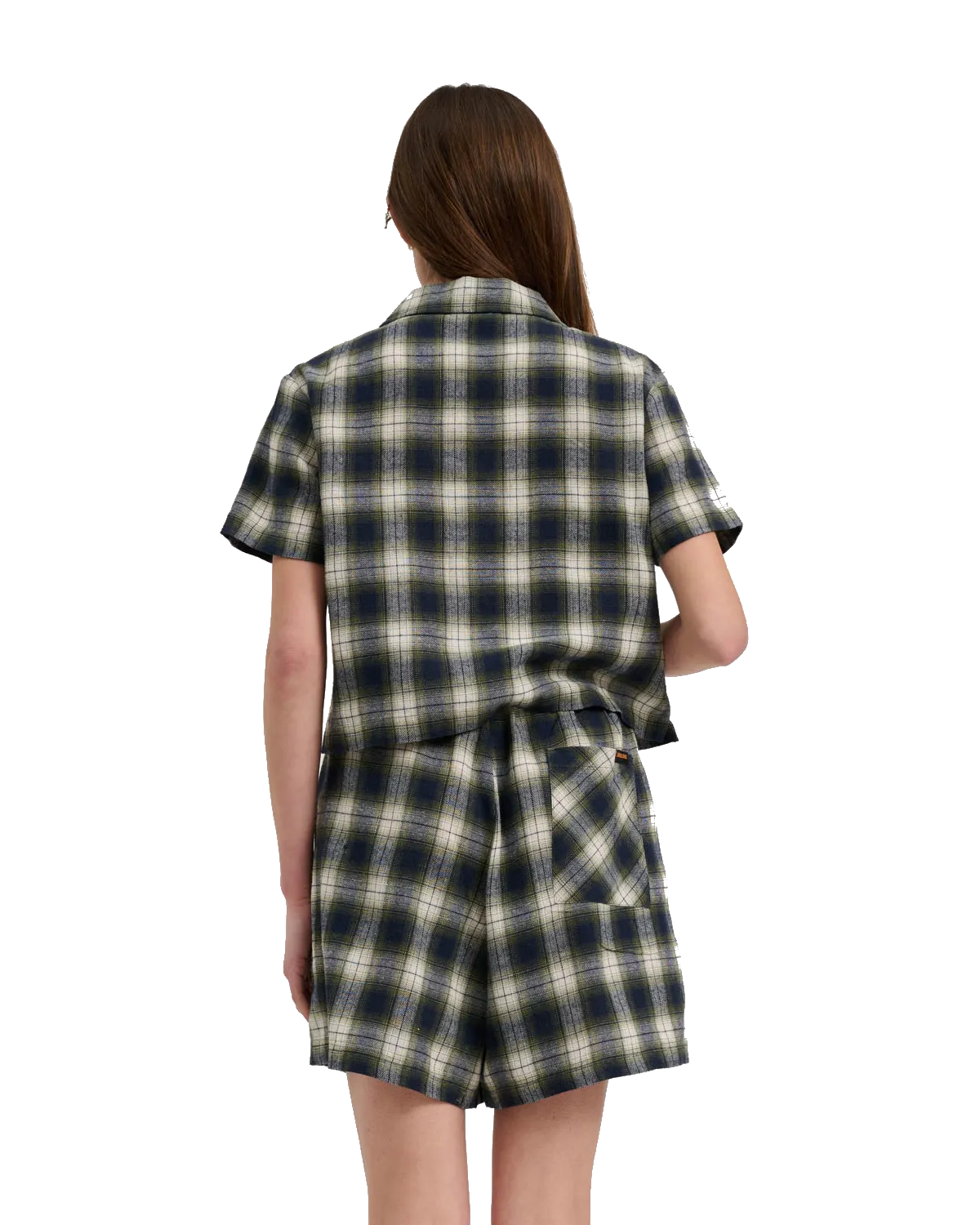 Santa Cruz Classic Check Crop Shirt in Marineblau & Grün