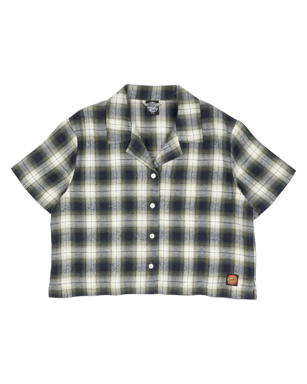 Santa Cruz Classic Check Crop Shirt in Marineblau & Grün