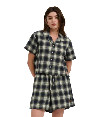 Santa Cruz Classic Check Crop Shirt in Marineblau & Grün