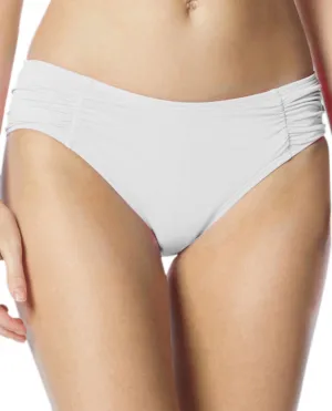 Seitlich geraffte Bikini-Unterhose in Coco-Weiß