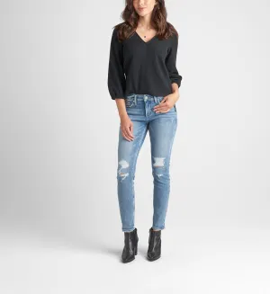 Silberne Elyse Mid Rise Skinny
