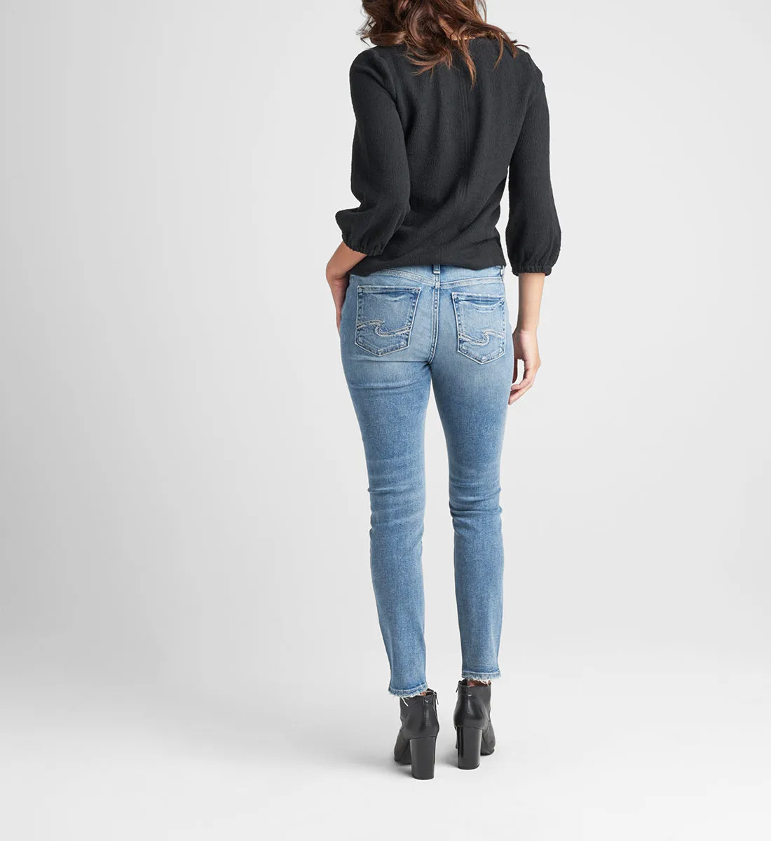 Silberne Elyse Mid Rise Skinny
