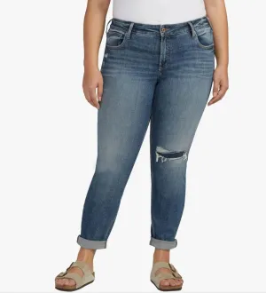 Silber W Boyfriend Mid Rise Slim Leg