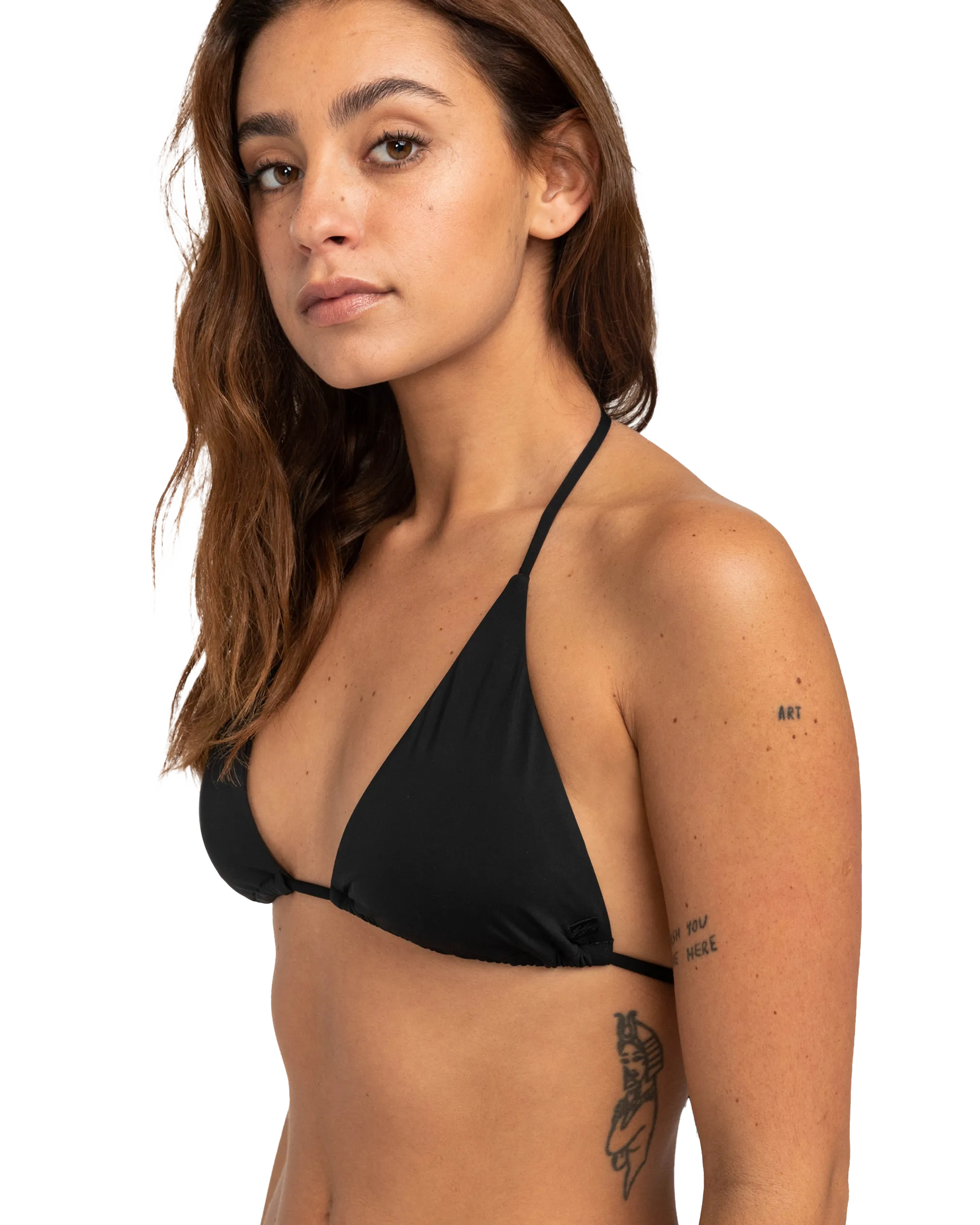 Sol Searcher Dreieck-Bikini-Oberteil in Schwarz Pebble