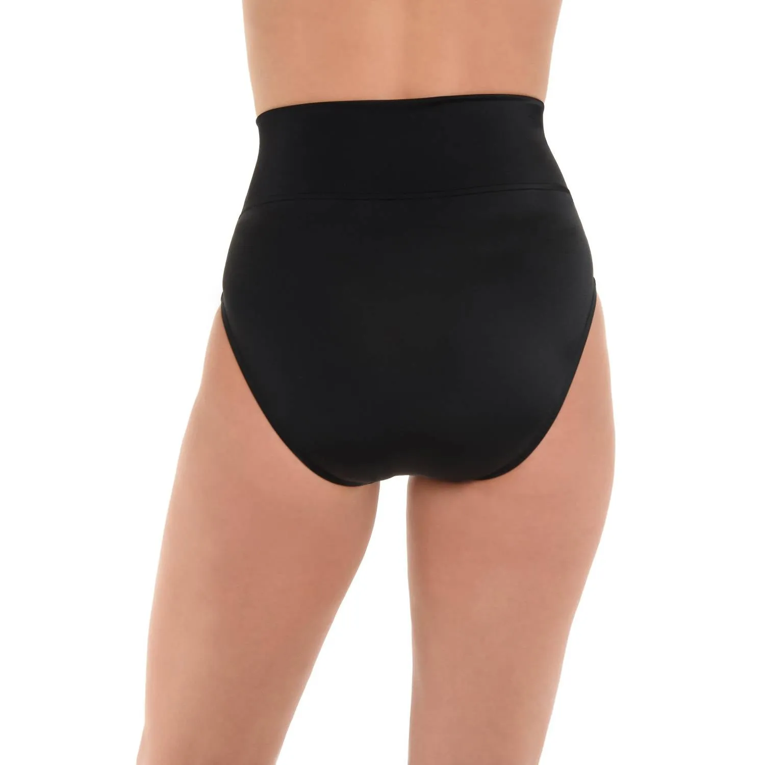 Einfarbige Slip-Bikini-Unterteil in Schwarz