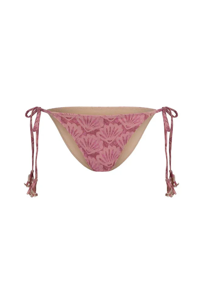SPELL Goldie Shimmer Bikini-Höschen mit Seitenschlitz - Wüstenrose