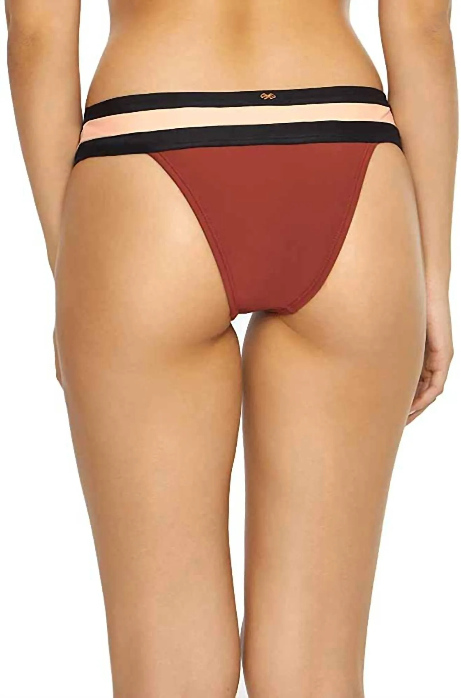 Teeny Colorblock gebänderte Vollschnitt-Bikini-Unterteile in Mehrfarbig
