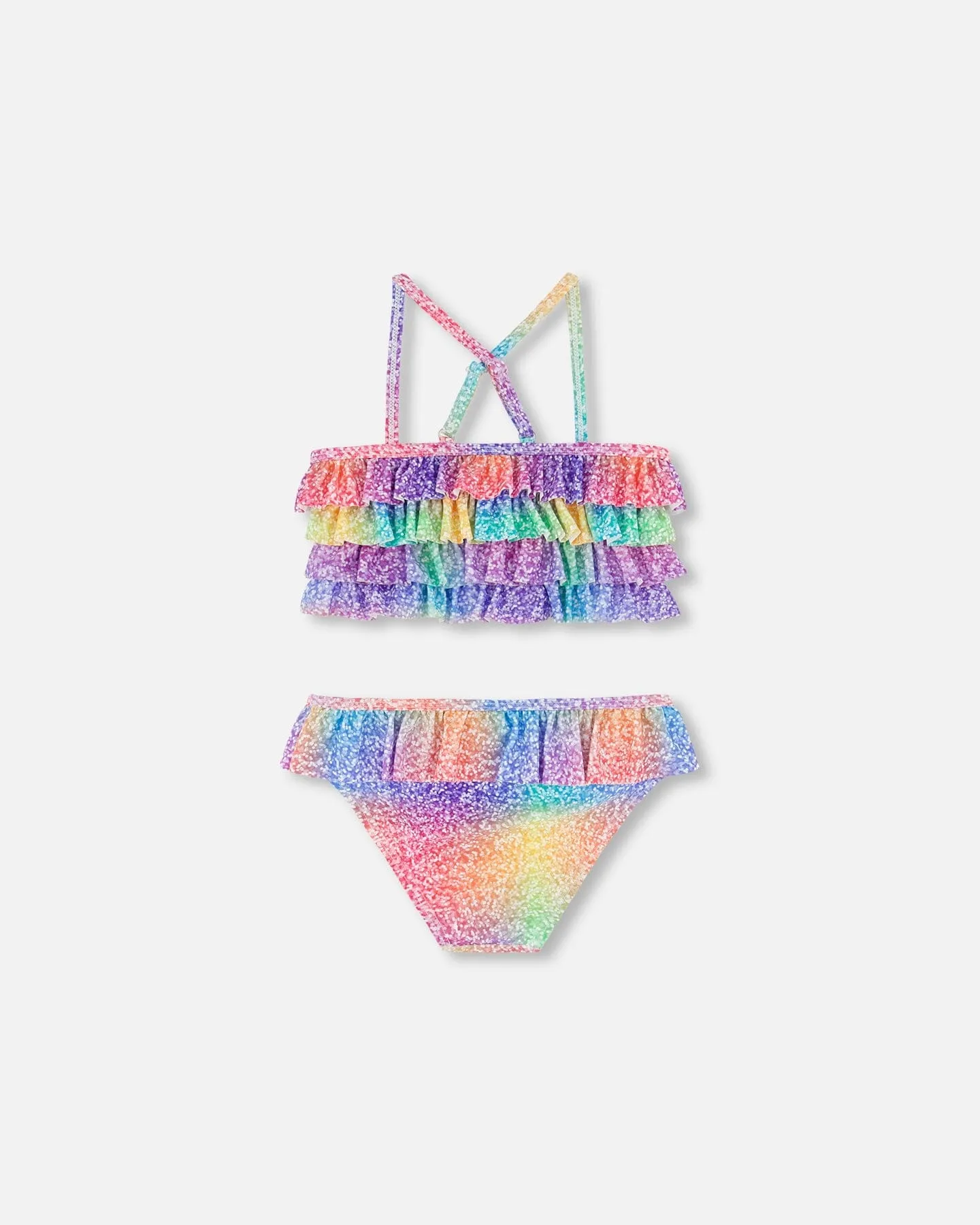 Zweiteiliger Badeanzug mit Farbverlauf und Regenbogenmuster für Babys und Kinder_Deux-Par-Deux
