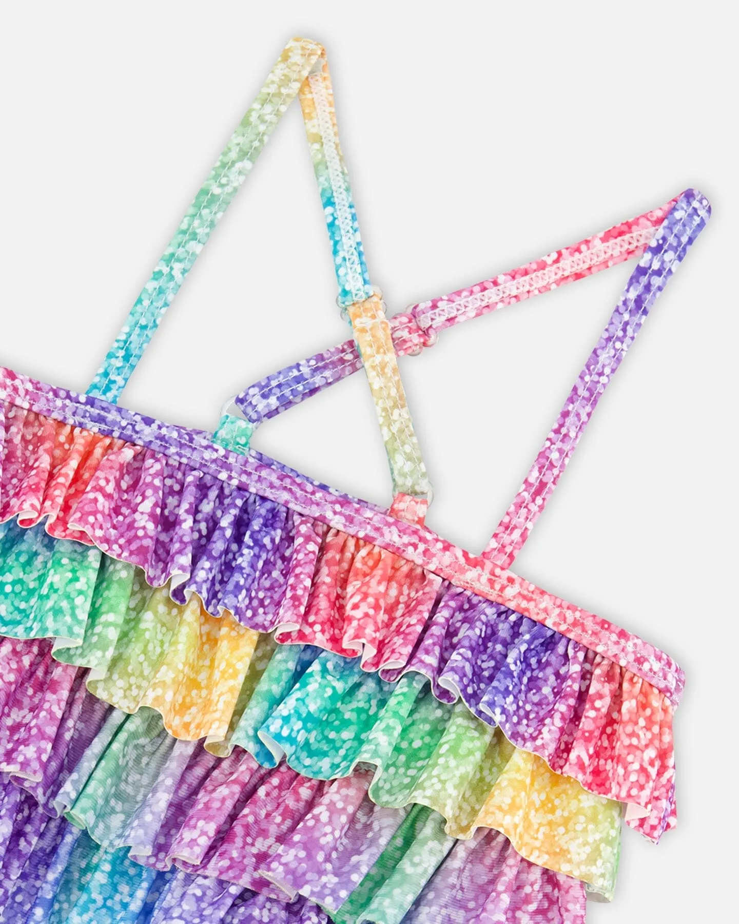 Zweiteiliger Badeanzug mit Farbverlauf und Regenbogenmuster für Babys und Kinder_Deux-Par-Deux