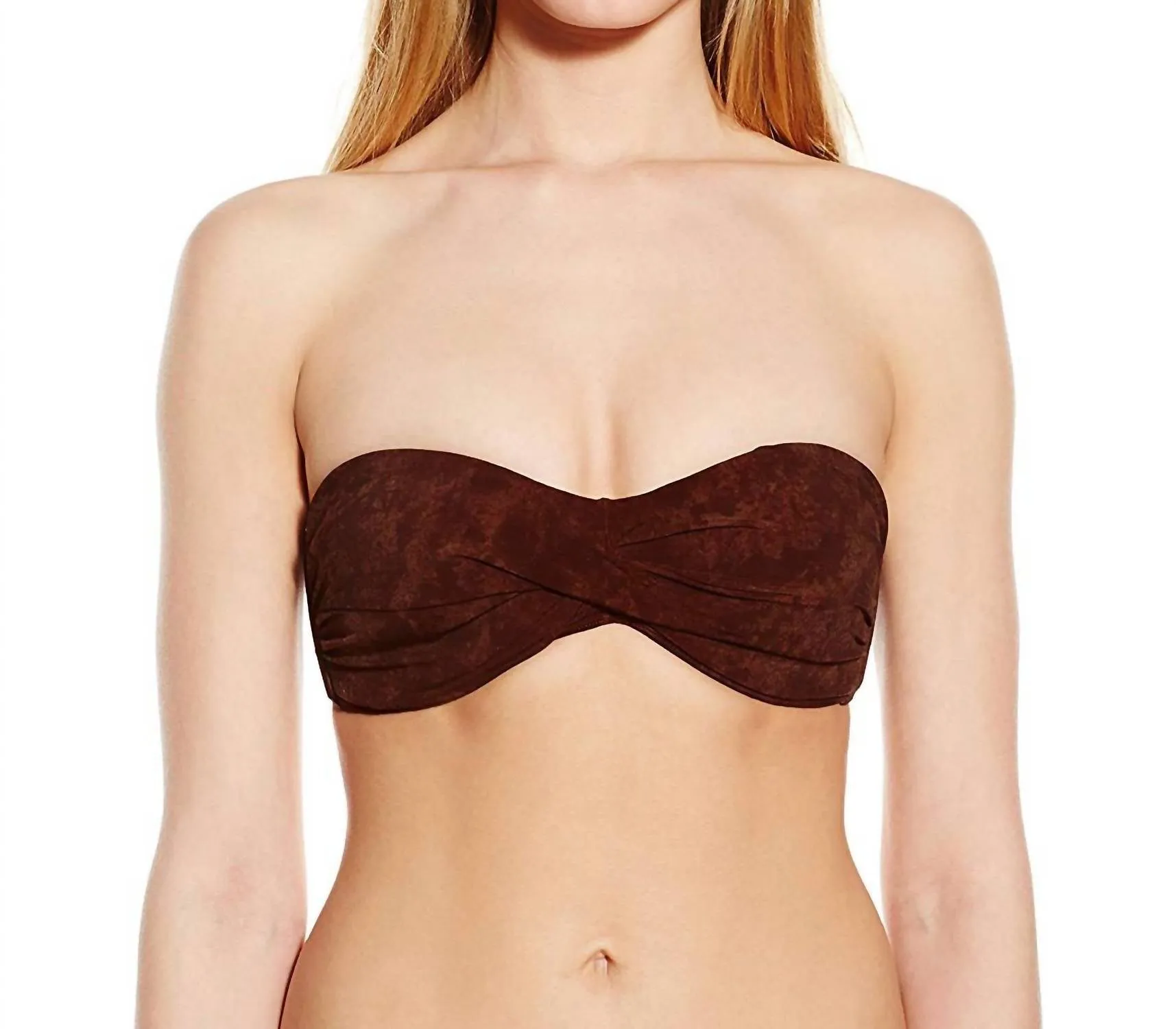 Frauen Göttin Trägerloses Bandeau Bikini-Oberteil In Braun