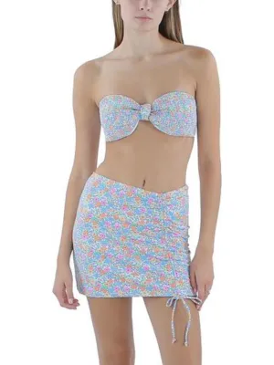 Damen Bandeau-Bikini-Oberteil im Karomuster