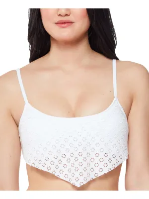 Damen-Bandeau-Bikini-Oberteil mit Lochmuster
