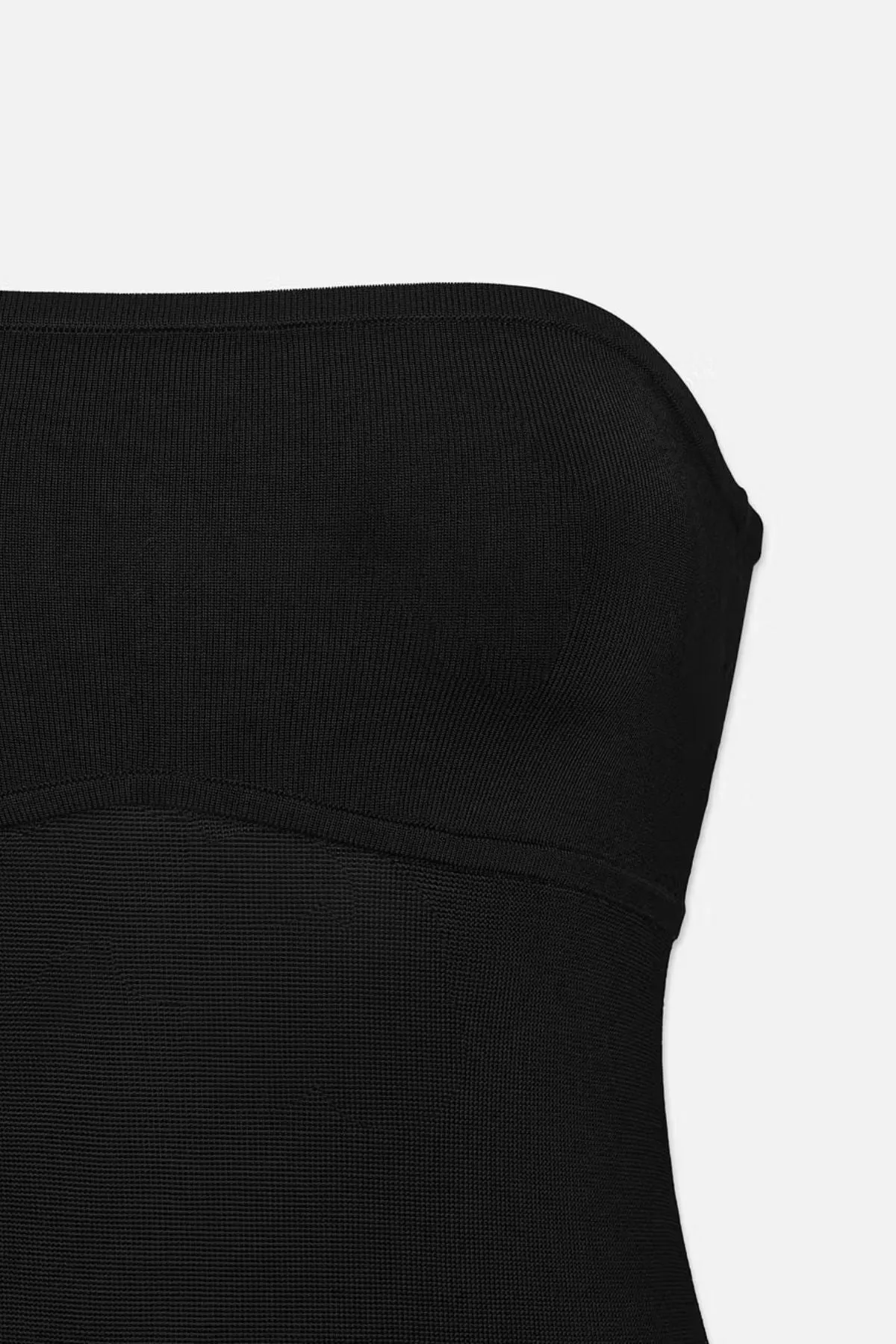 Damen-Rahmendenim-Rahmendenim-Röhrenstrickkleid - Schwarz