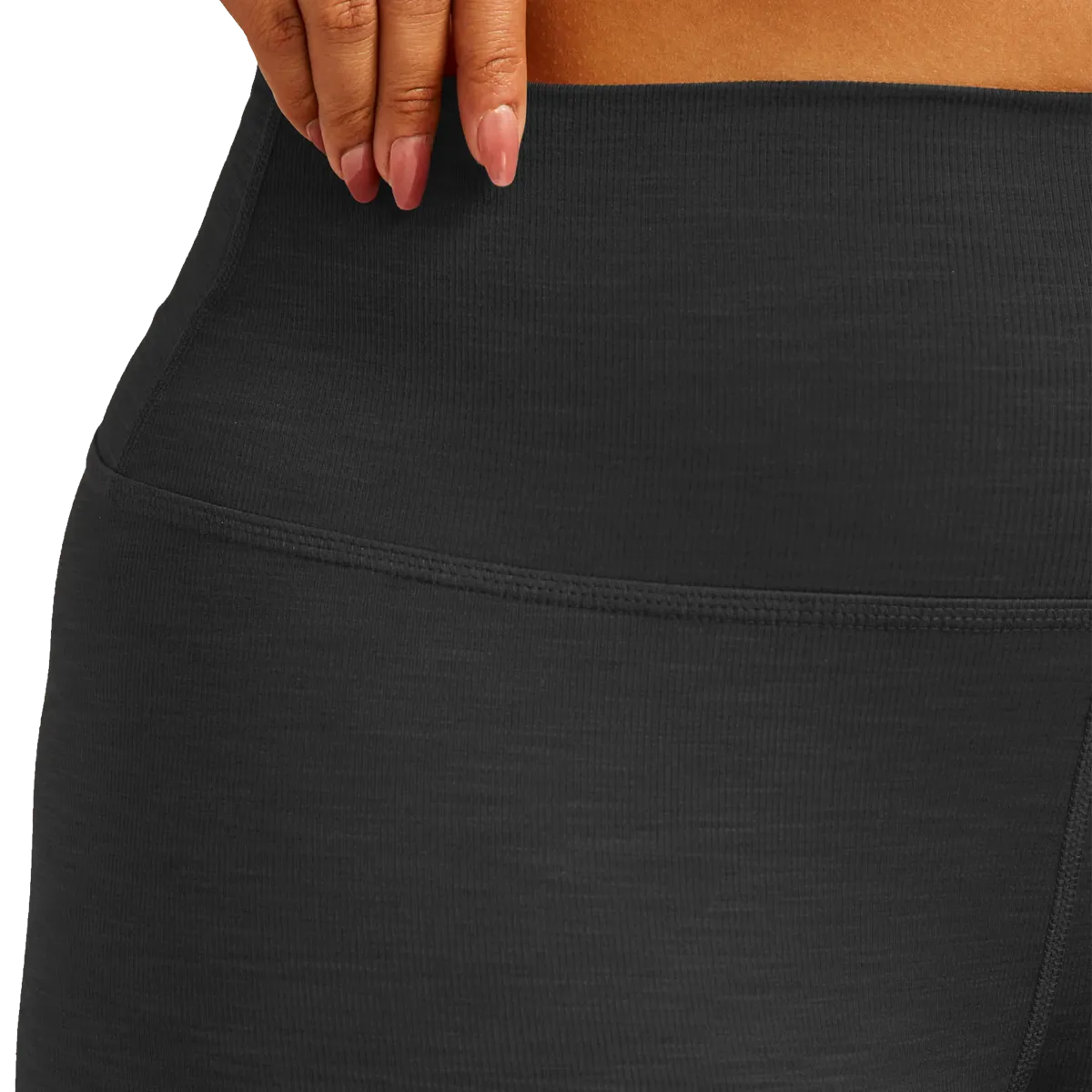 Damen Heather Rippenbund High Waist Midi Legging