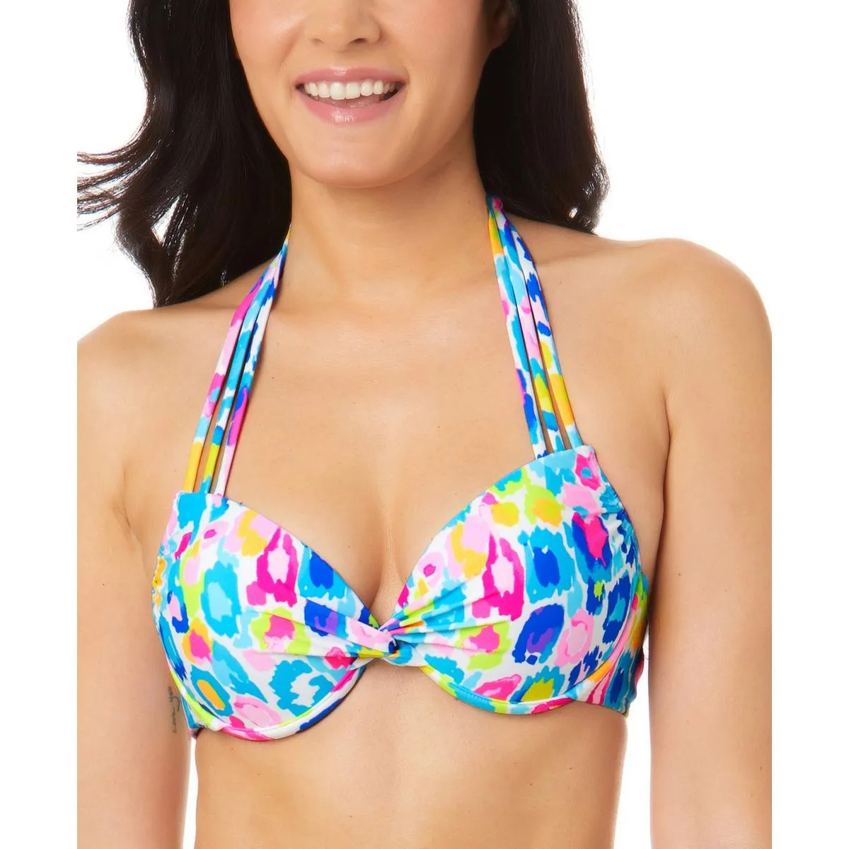Damen Bikini-Oberteil mit Druck und Trägern