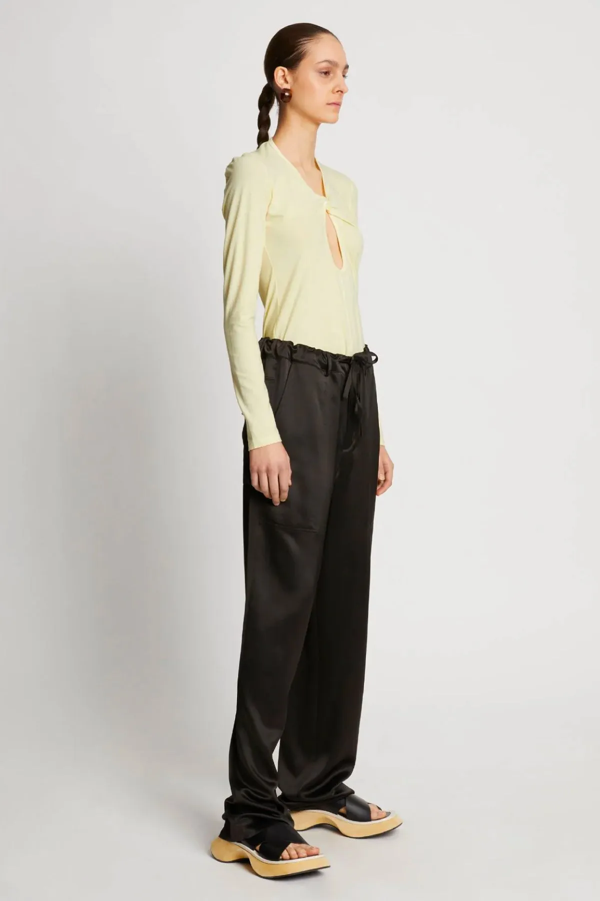 Damen Proenza Schouler Günstiger Proenza Schouler White Label Jersey Ausschnitt Top - Blassgelb