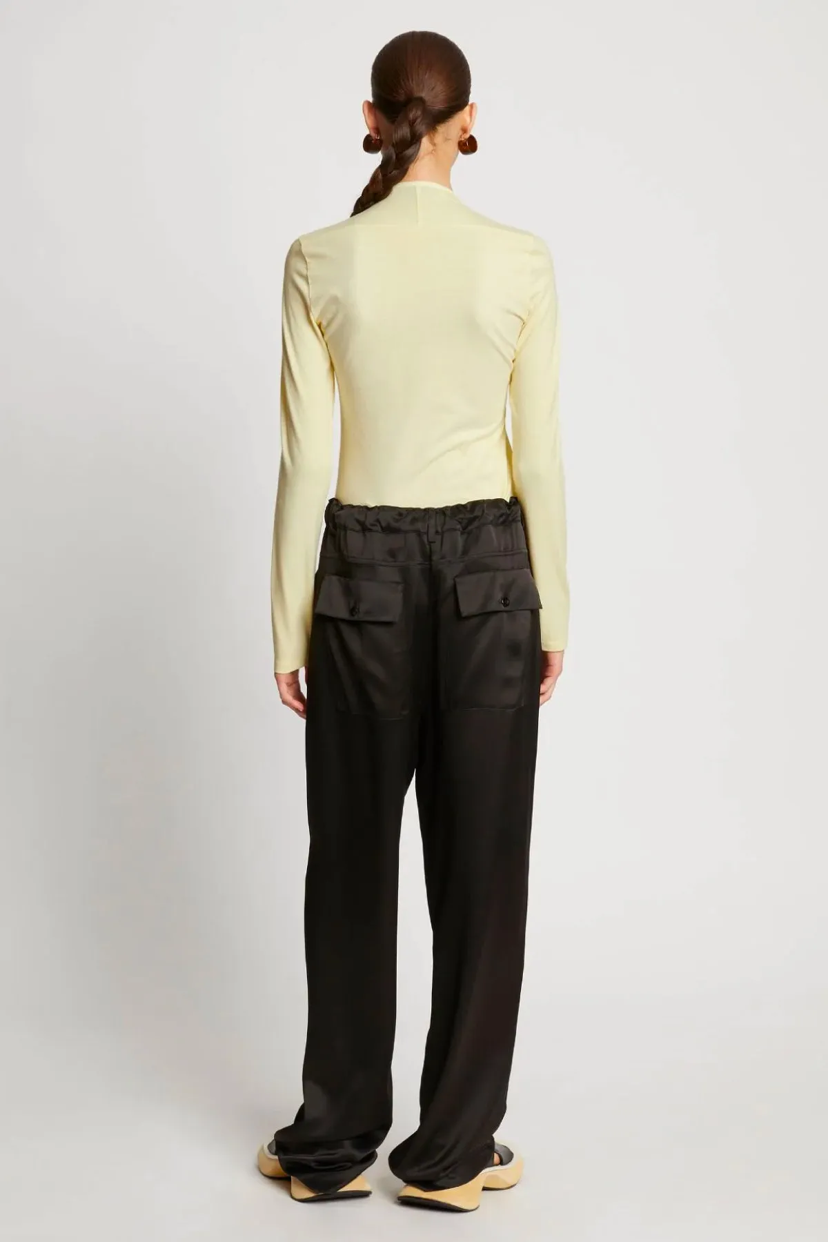 Damen Proenza Schouler Günstiger Proenza Schouler White Label Jersey Ausschnitt Top - Blassgelb