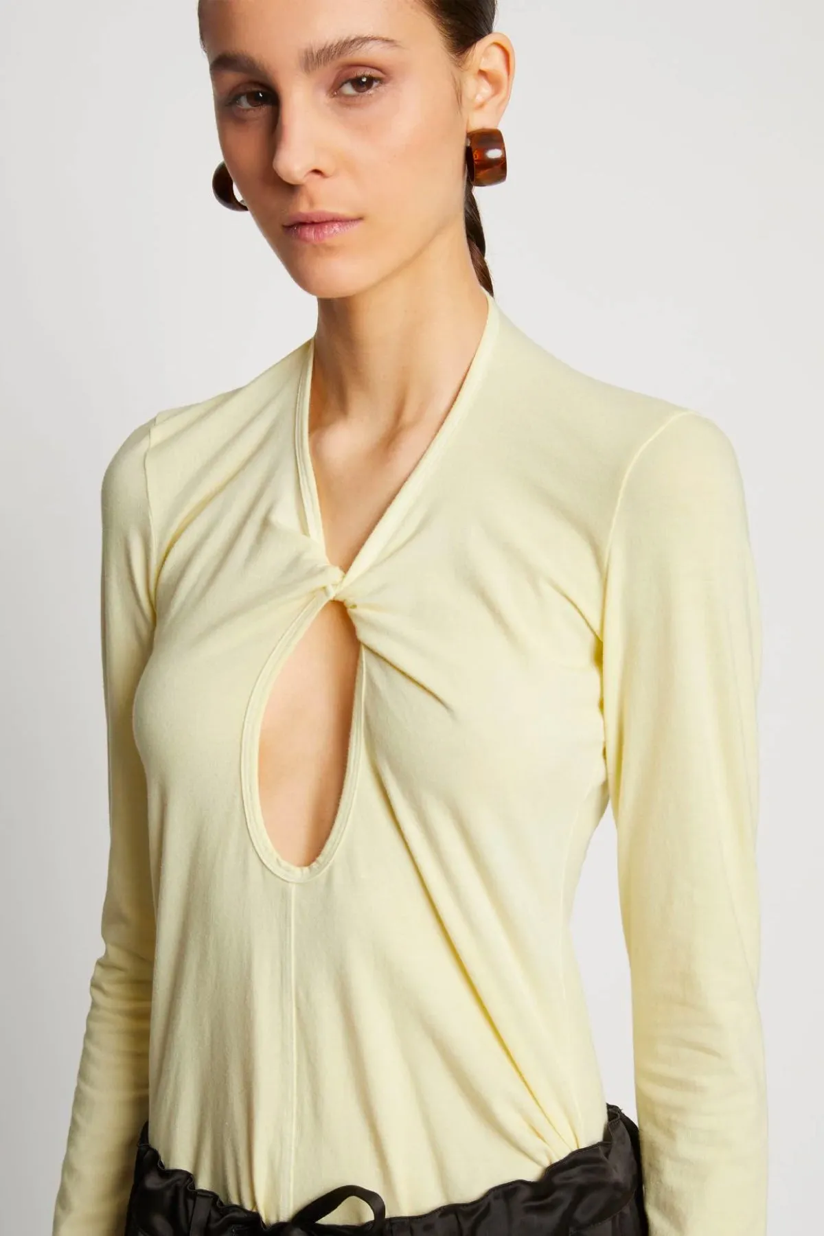 Damen Proenza Schouler Günstiger Proenza Schouler White Label Jersey Ausschnitt Top - Blassgelb