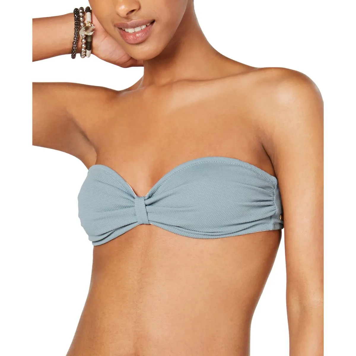 Damen Bandeau Bikini Oberteil mit Textur