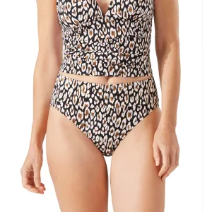 Damen Tommy Bahama Badebekleidung Tommy Bahama Palm Modern Safari Cat High-Waist-Bottom - Schwarz