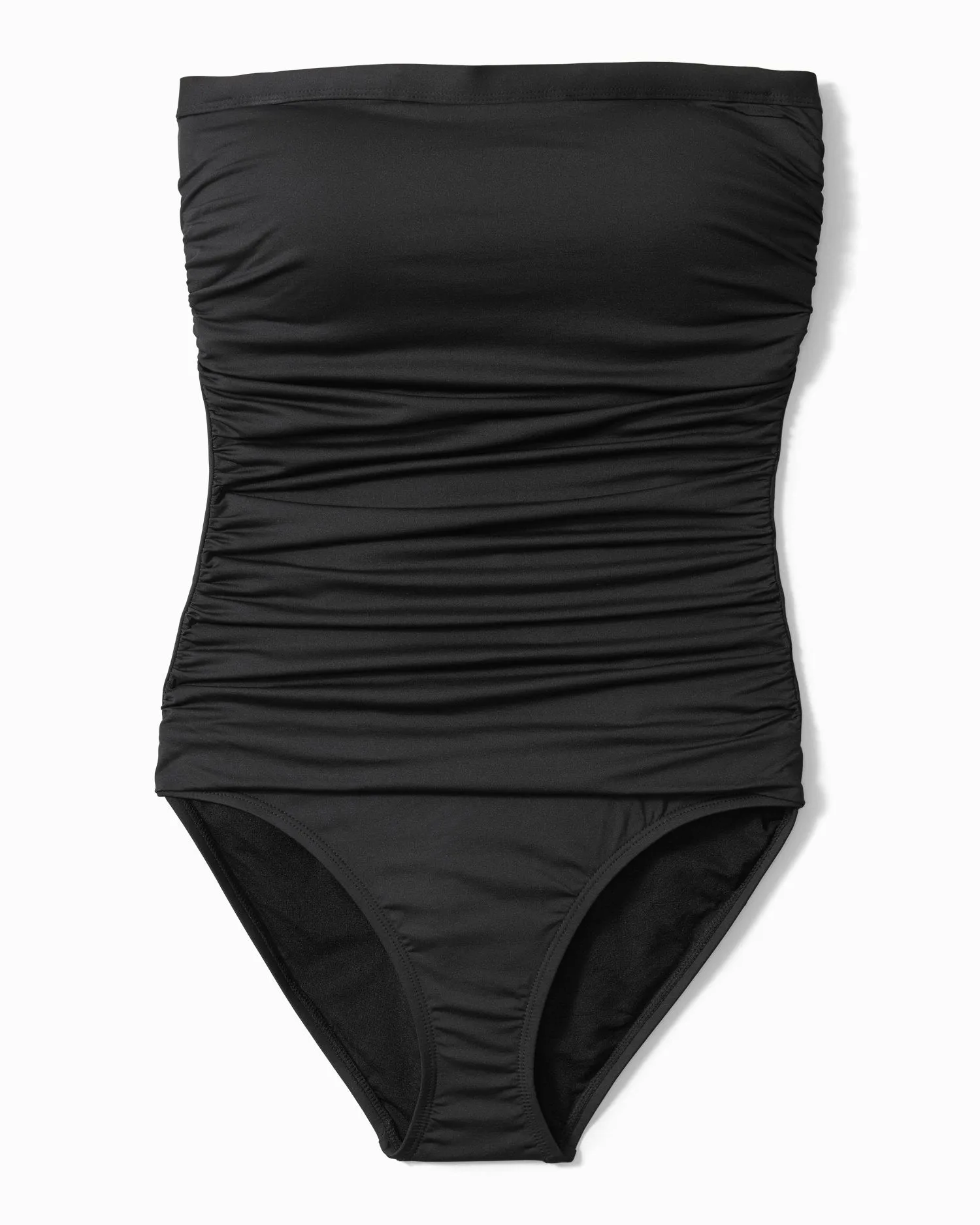 Damen Tommy Bahama Badebekleidung Tommy Bahama Perlen Rüschen Bandeau Badeanzug - Schwarz