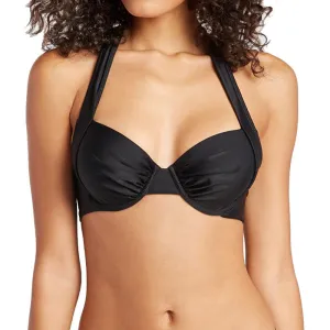 Damen Tommy Bahama Bademode Tommy Bahama Pearl Unterbrust-Bikini-Oberteil mit voller Abdeckung - Schwarz