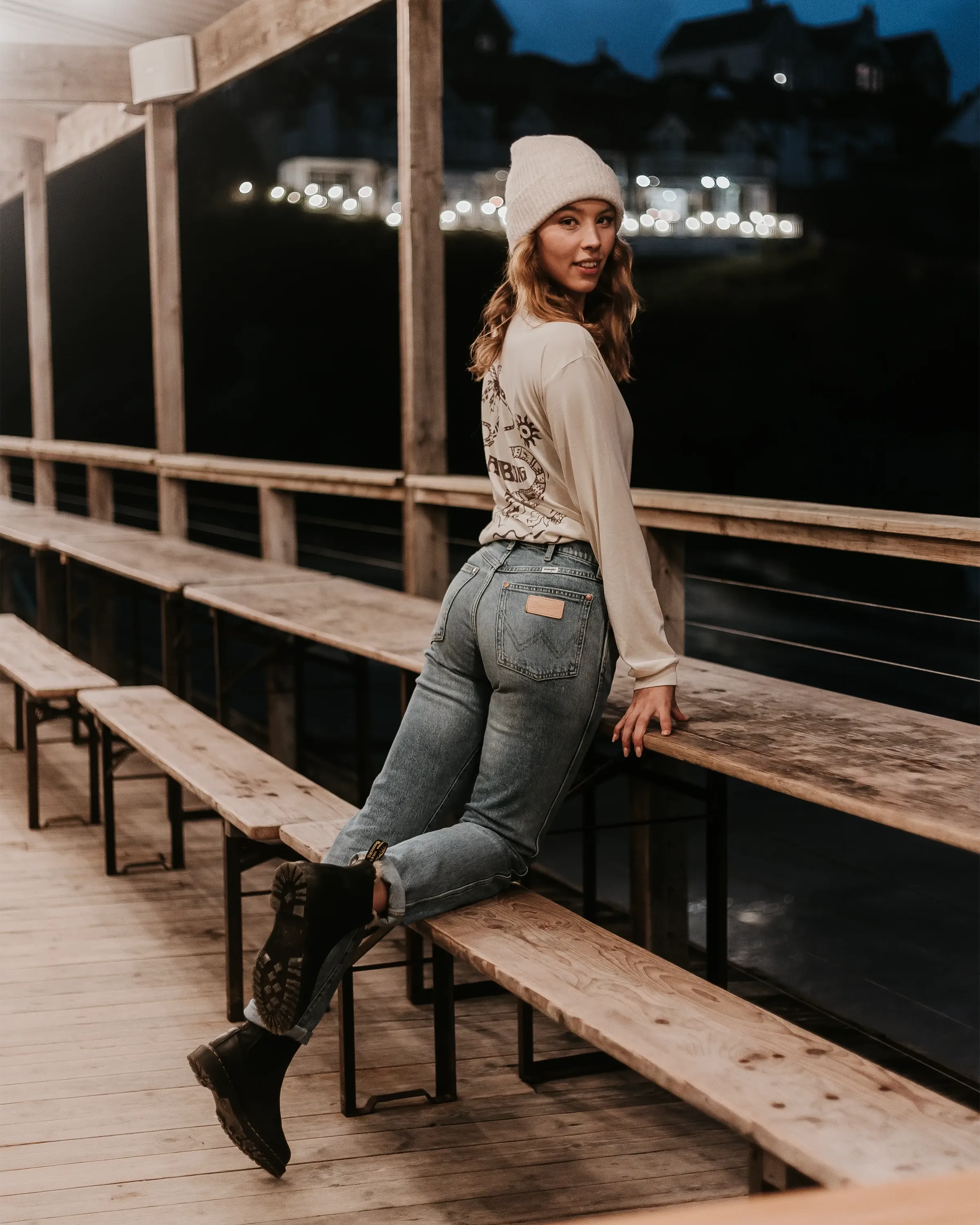 Wrangler Kleidung Sunset Jeans in Frostiges Silber
