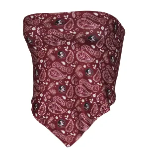 ZooZatz Damen Seminole Logo Paisley Design Rückenbindung Bandeau - Granatrot ZooZatz Bekleidung Damen