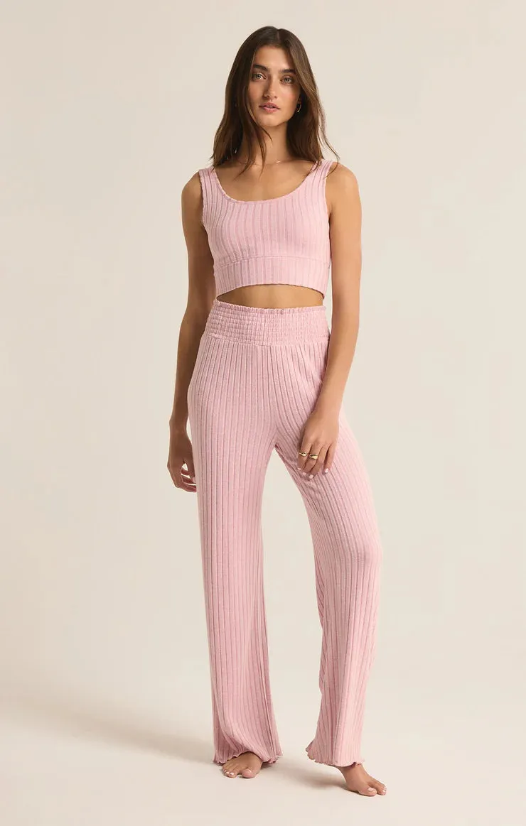 ZSUPPLY Morgen-Rippenbundhose mit Smok-Details - Sonnenuntergang Mauve